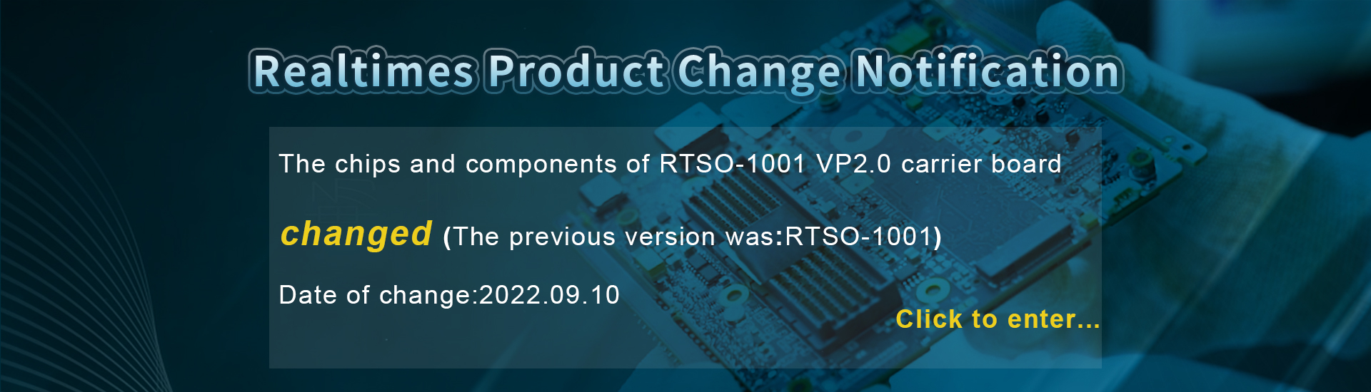 RTSO-1001 Product Change Notification